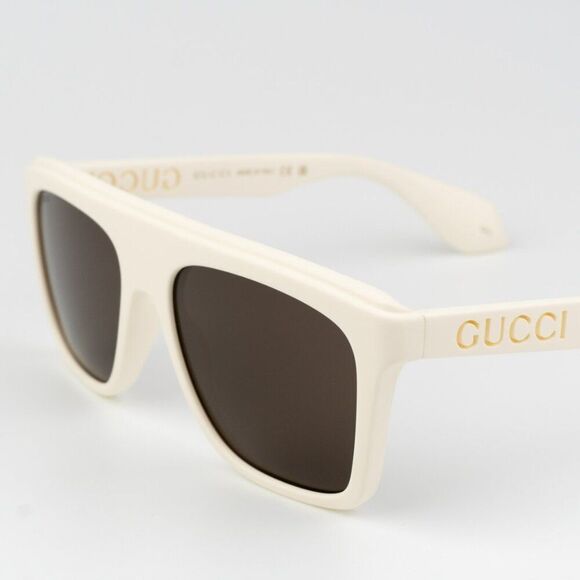 NEW Gucci GG1570S 003 Matte White Brown Unisex Pilot Sunglasses GG 1570S - Picture 5 of 9